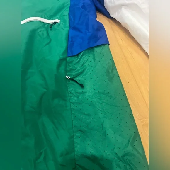 Adidas Green and Blue Windbreaker Jacket with a Hood - Picture 4 of 11